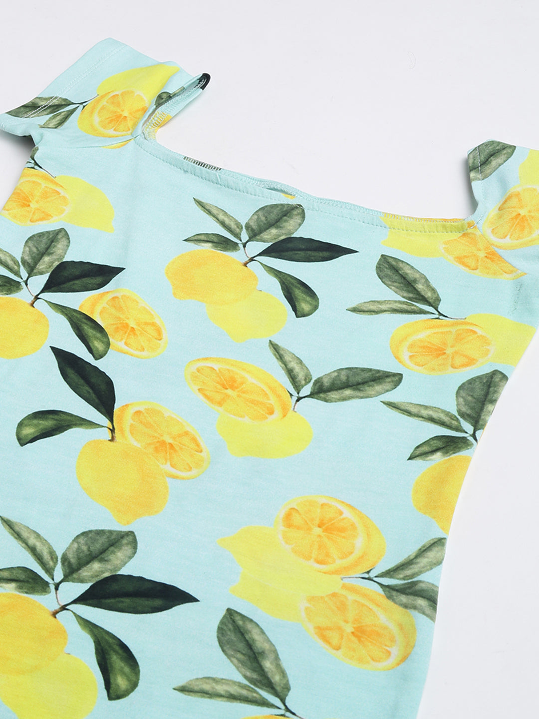 Lemon Print Off-The-Shoulder Dress