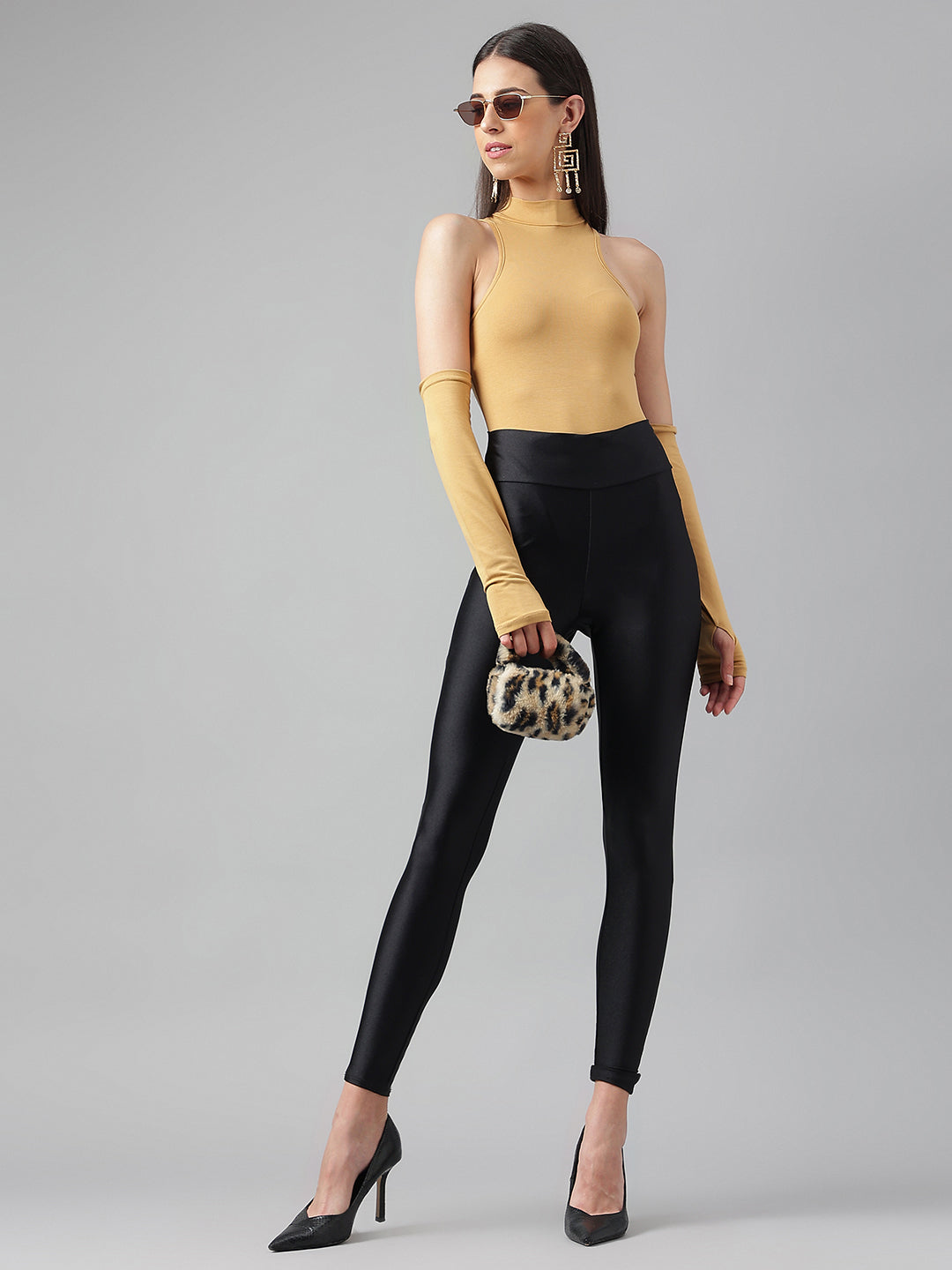 Nude Bodysuit With Gloves