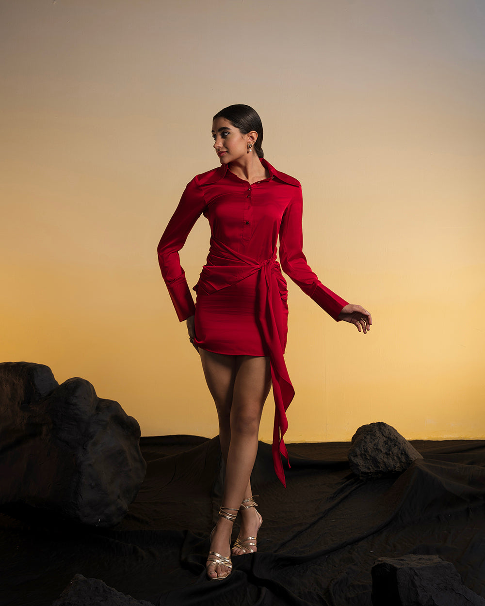 Red Shirt Mini Dress