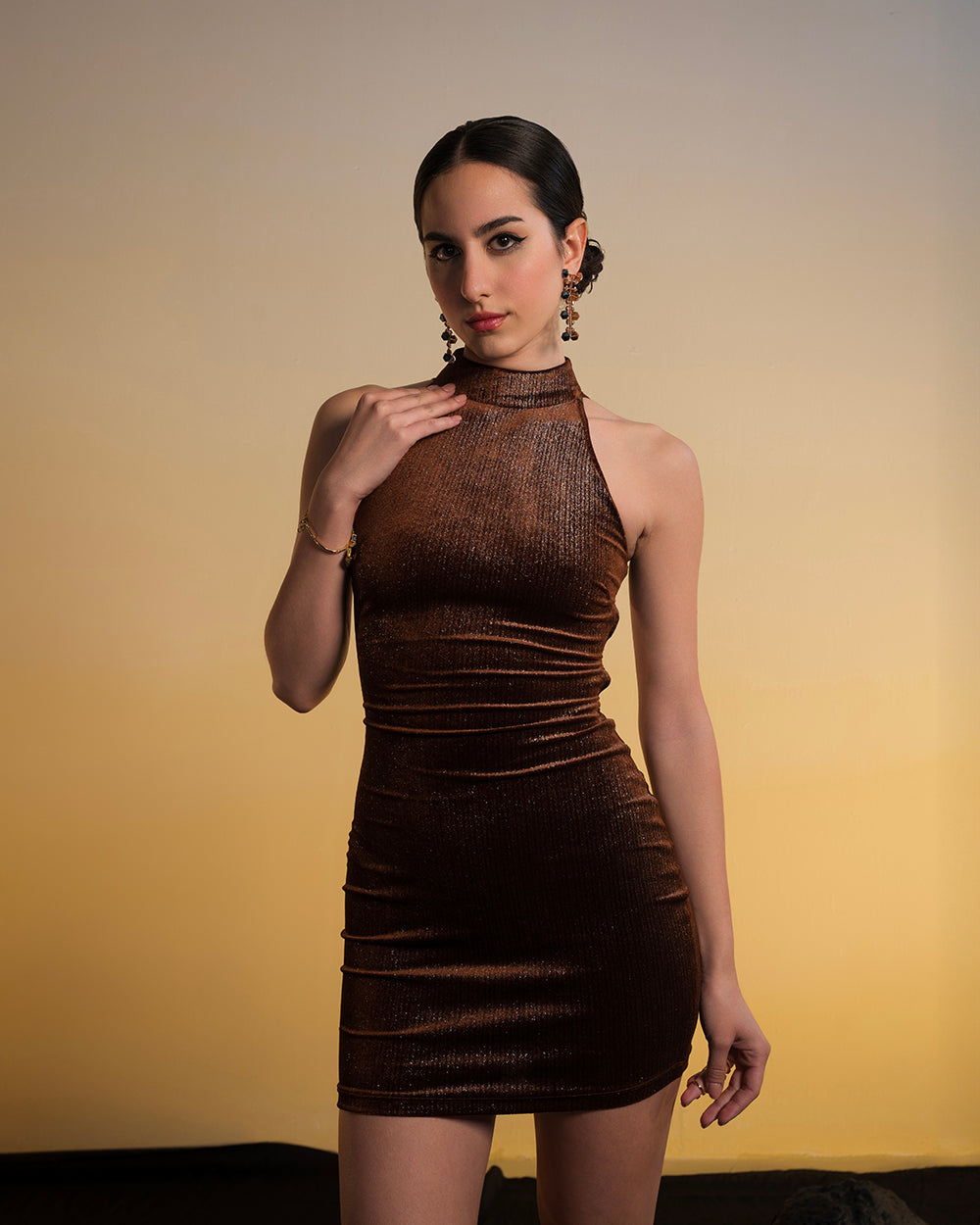 Glamorous Brown Cut Out Bodycon Dress