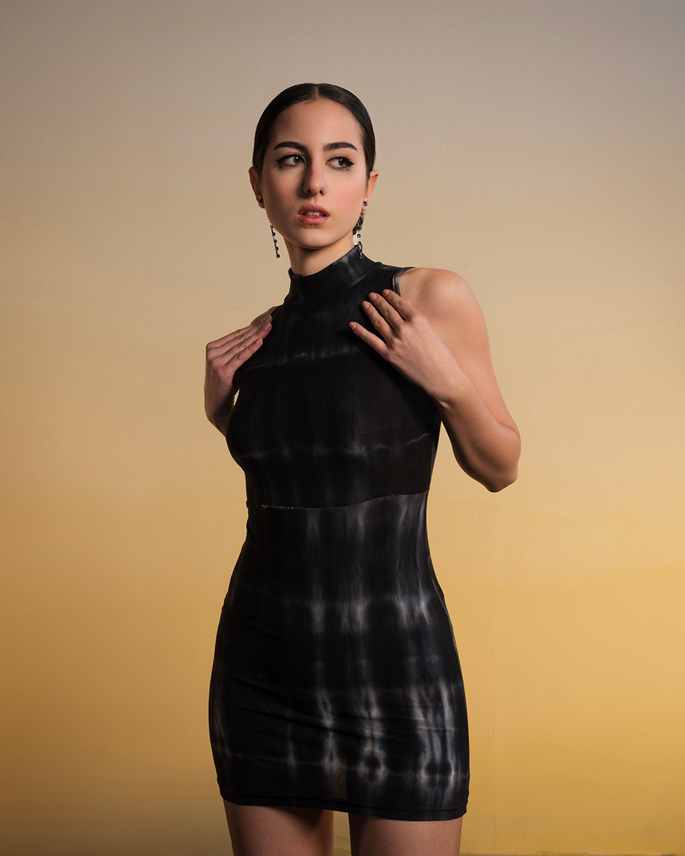 Sleeves Cut Out Black Bodycon Mini Dress