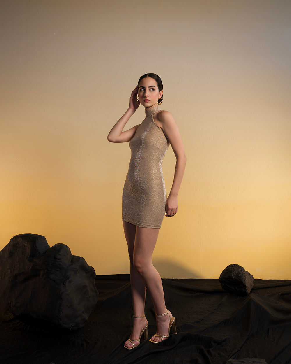 Shimmer Mini Dress With Contouring Tube