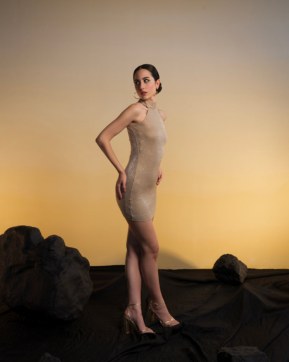Shimmer Mini Dress With Contouring Tube