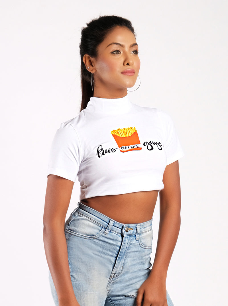 Fries Before Guys Crop Top