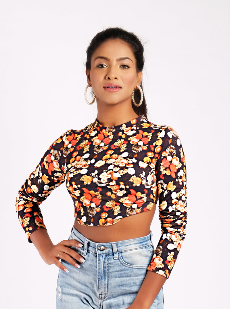 Floral Bloom Backless Top