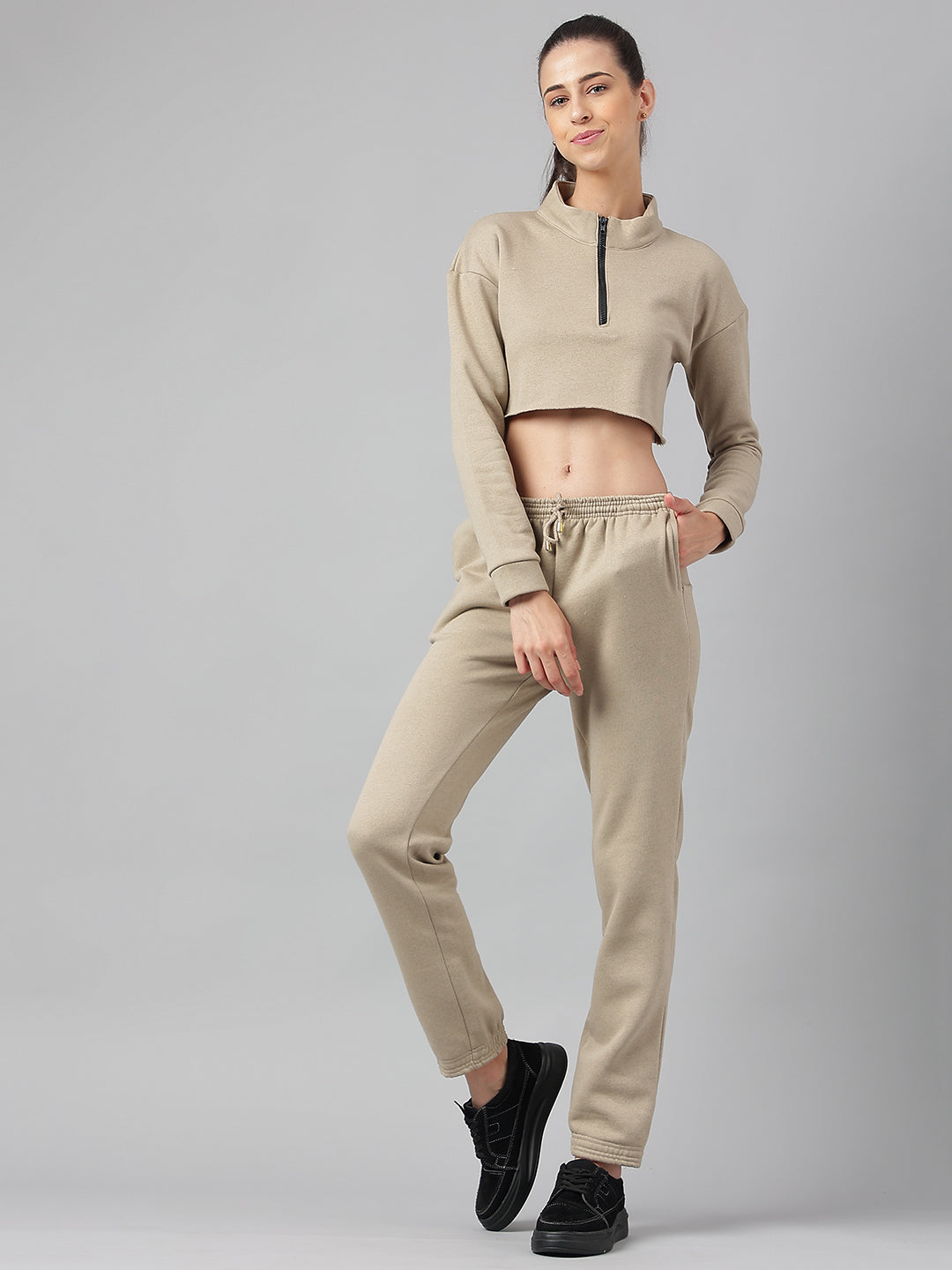 Cotton Fleece Jogger Set -Brandon Beige