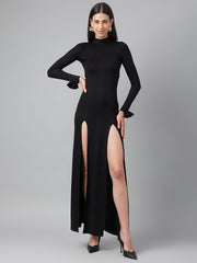 Double Split Black Dress