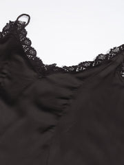 Hard to forget-Black satin dress
