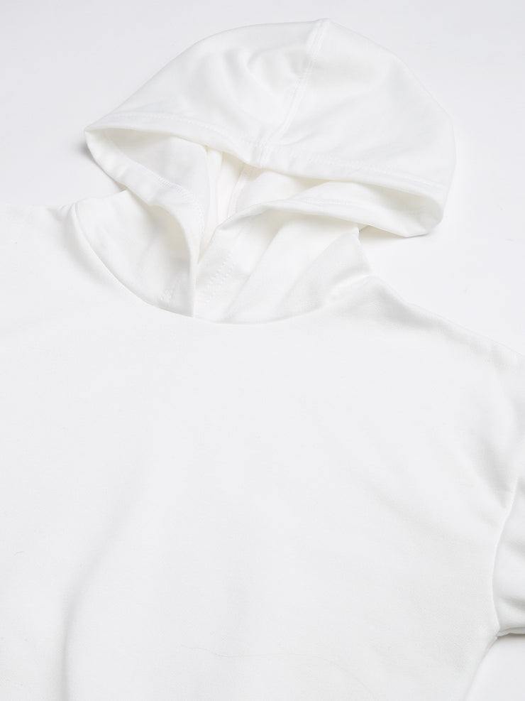 Cotton Fleece Jogger Set -White