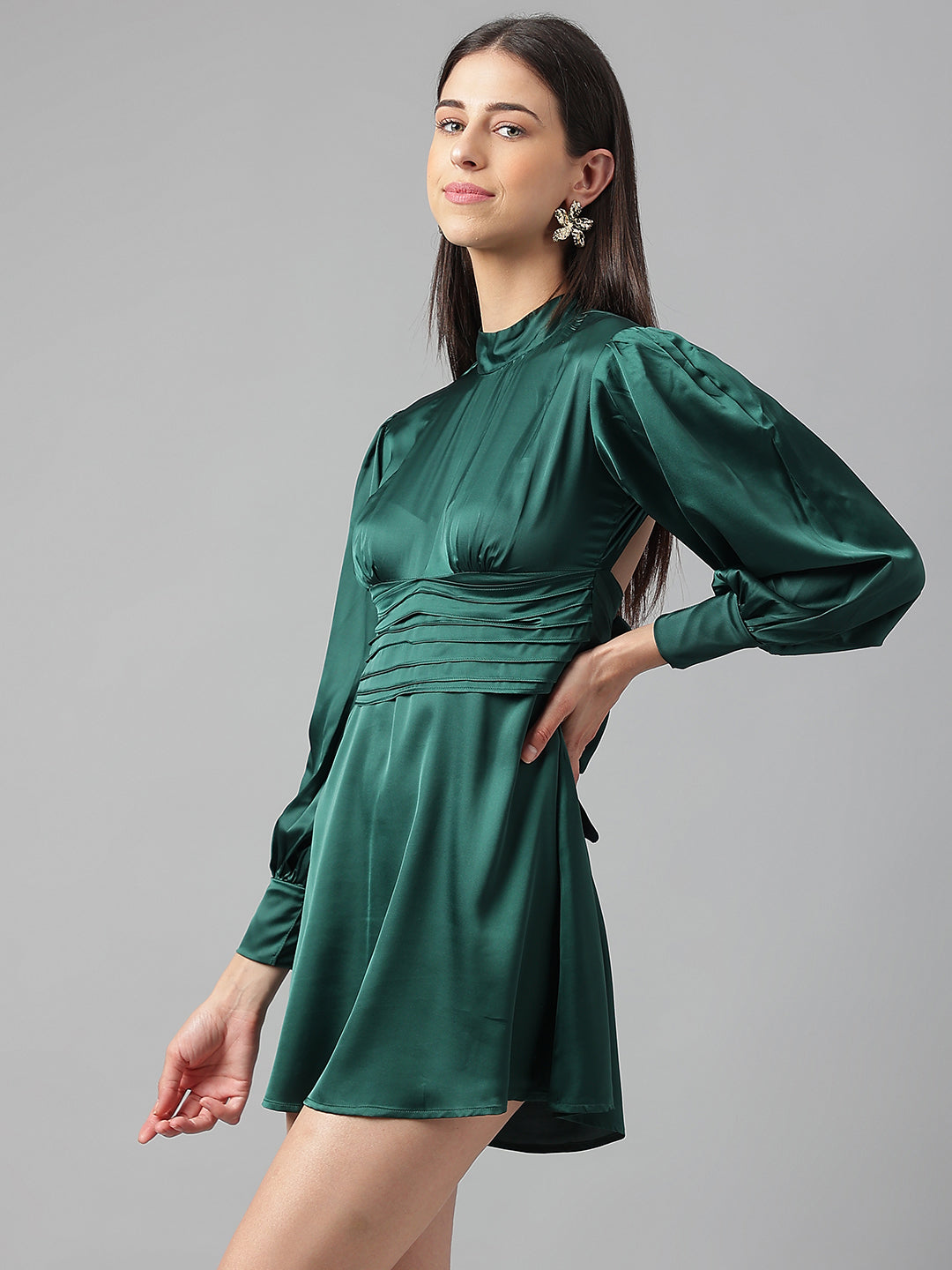 Sugar Free Green Satin Dress