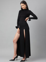 Double Split Black Dress