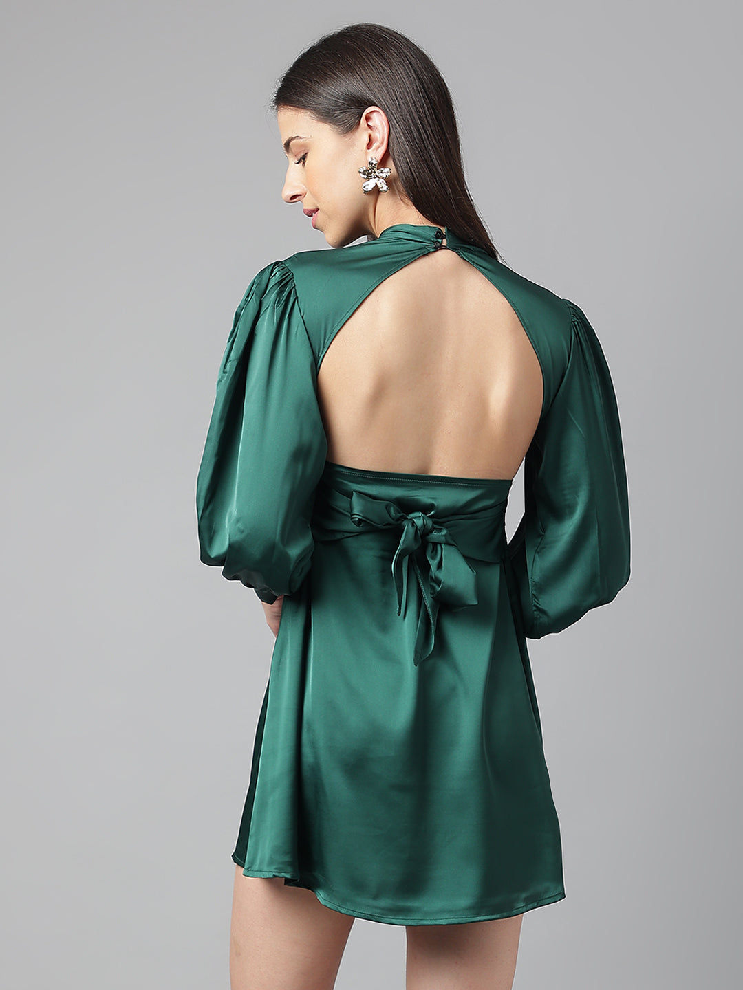 Sugar Free Green Satin Dress