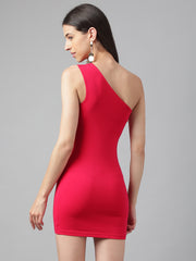Pink One Shoulder Dress