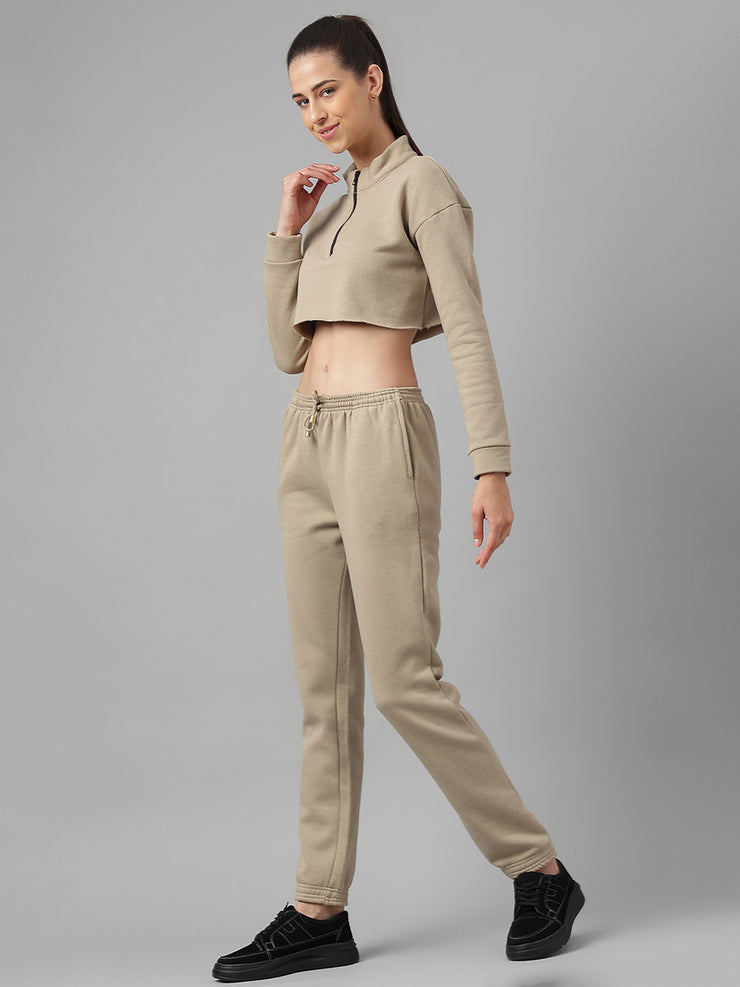 Cotton Fleece Jogger Set -Brandon Beige
