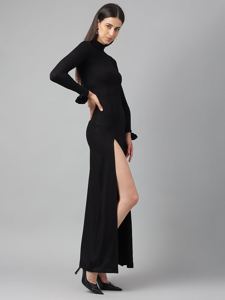 Double Split Black Dress