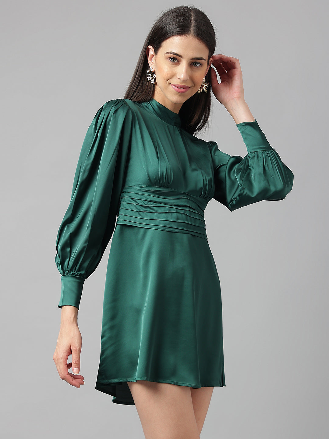 Sugar Free Green Satin Dress