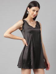 Hard to forget-Black satin dress