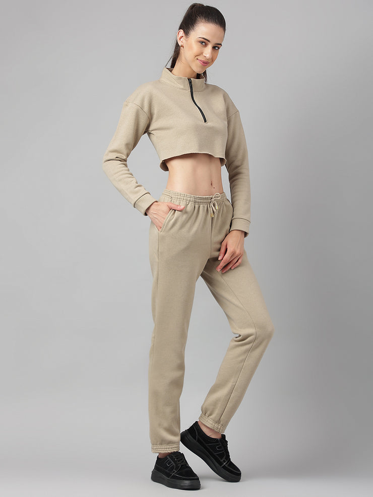 Cotton Fleece Jogger Set -Brandon Beige