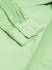 Tea Green Long sleeve button Shirt Dress