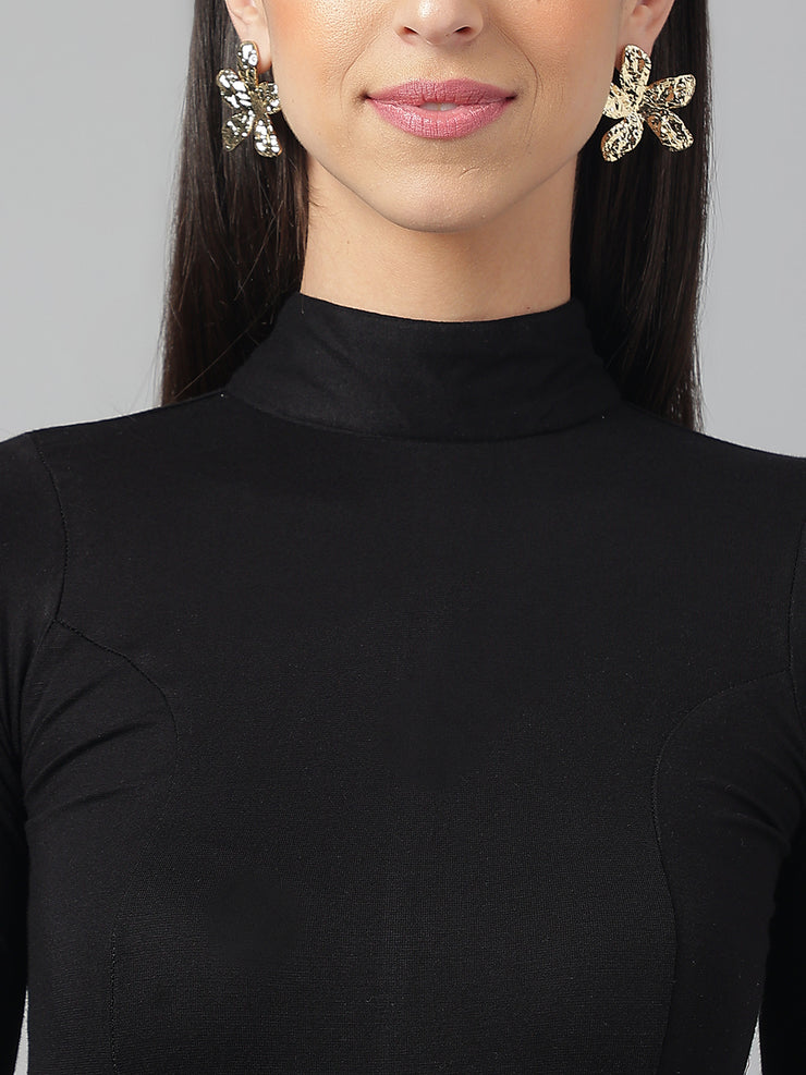 Double Split Black Dress