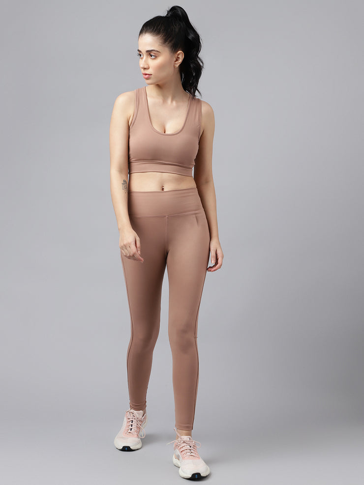 Brown High Waisted Legging Set