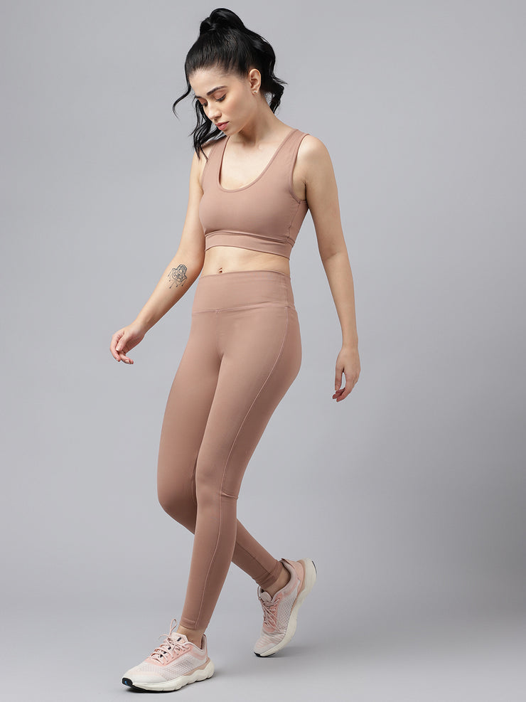 Brown High Waisted Legging Set