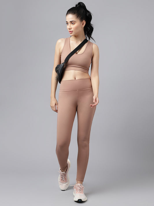 Brown High Waisted Legging Set