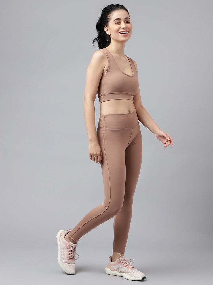 Brown High Waisted Legging Set