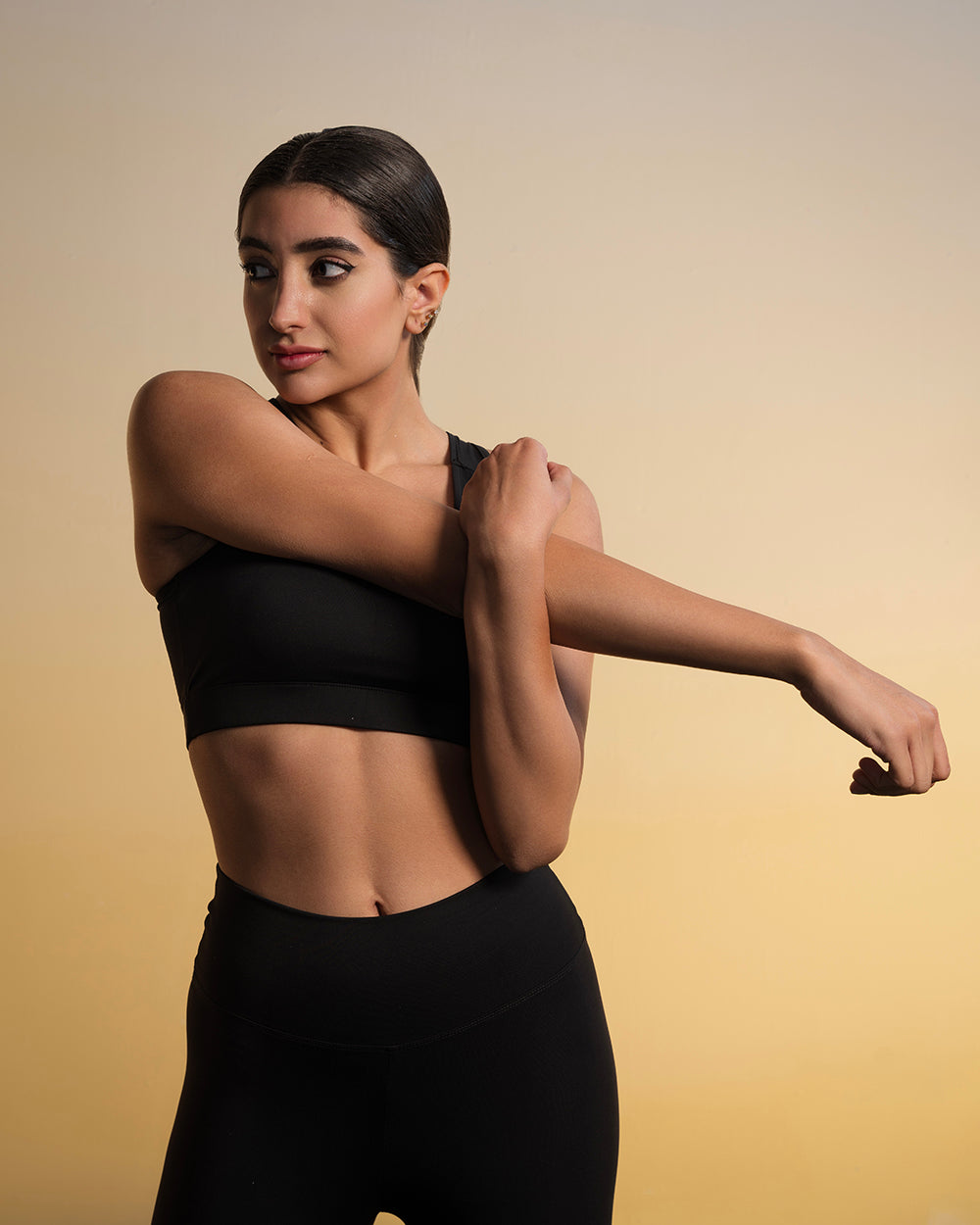 Black High Waisted Scrunch Booty leggings With Sports Bra