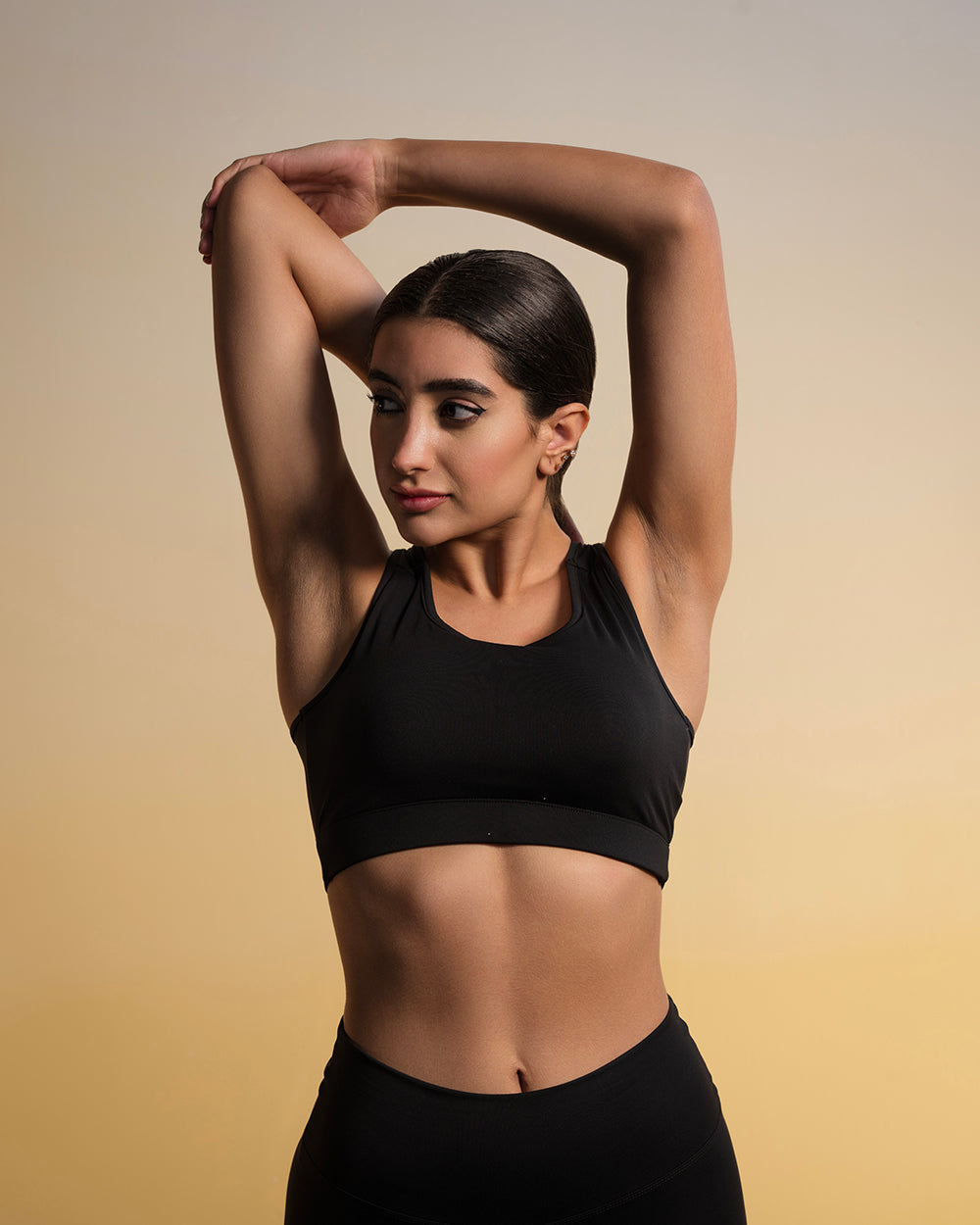 Black High Waisted Scrunch Booty leggings With Sports Bra