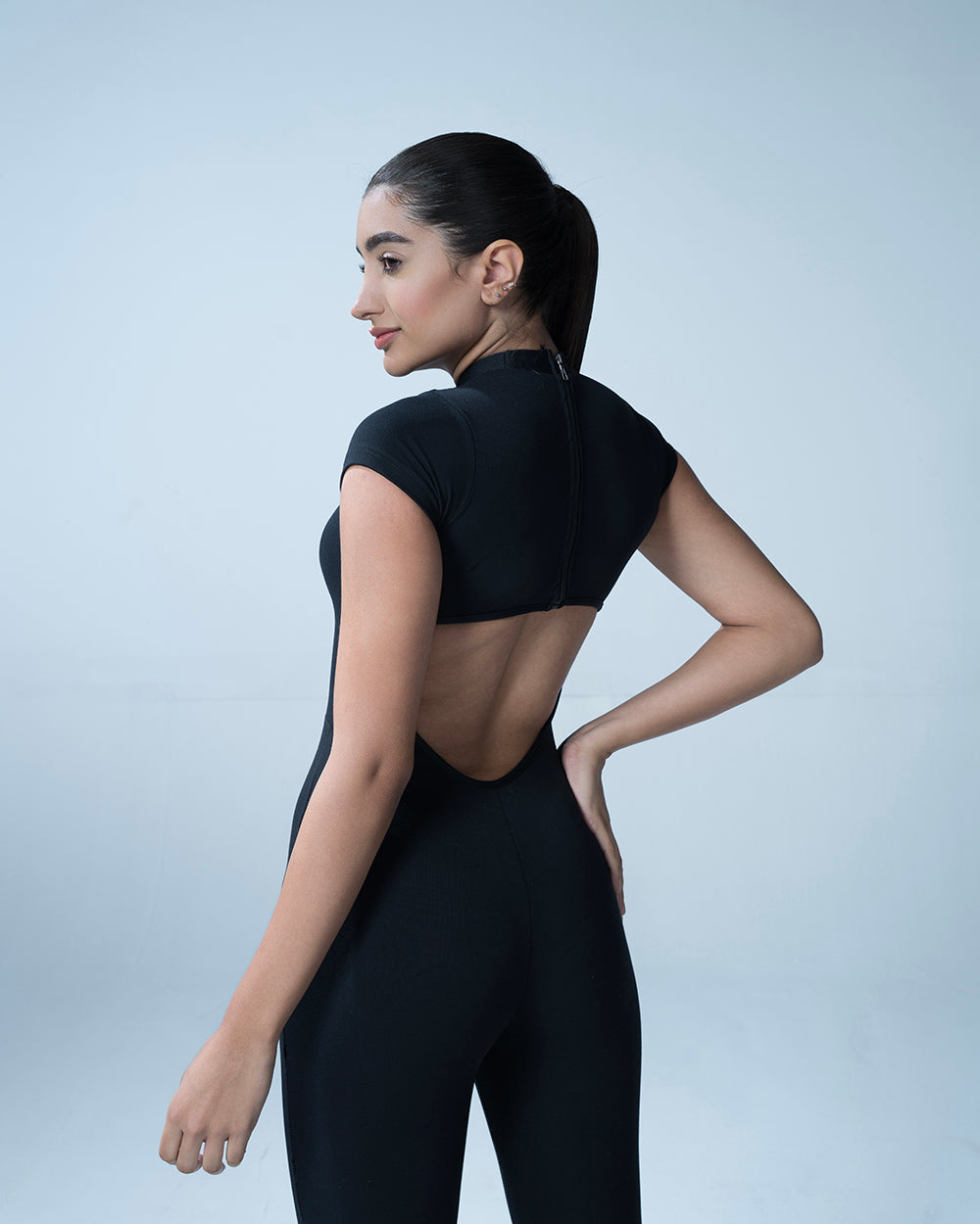 Black Bodycon Back Cutout Jumpsuit