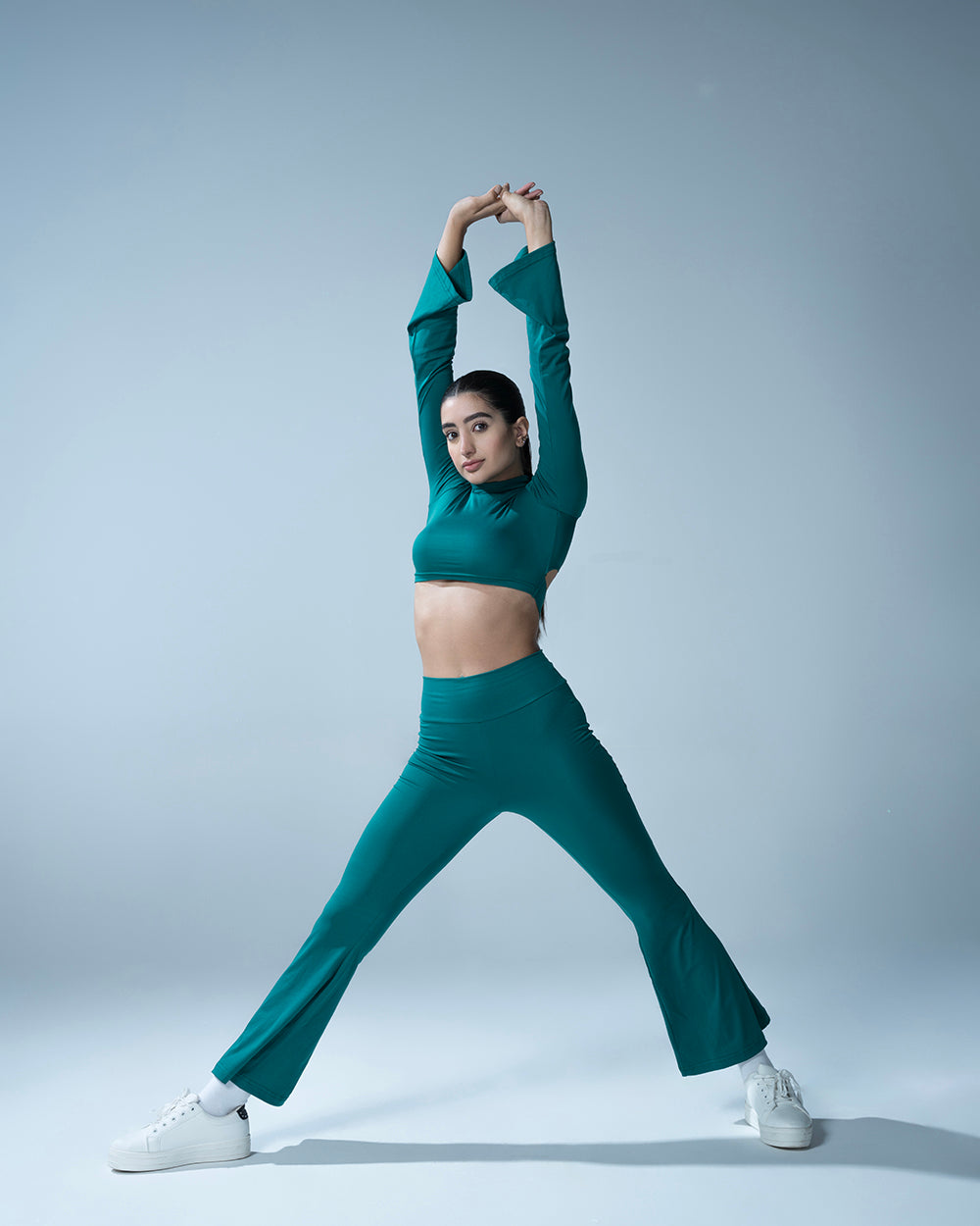 Emerald Cut Out Flared Top With Flared Leggings