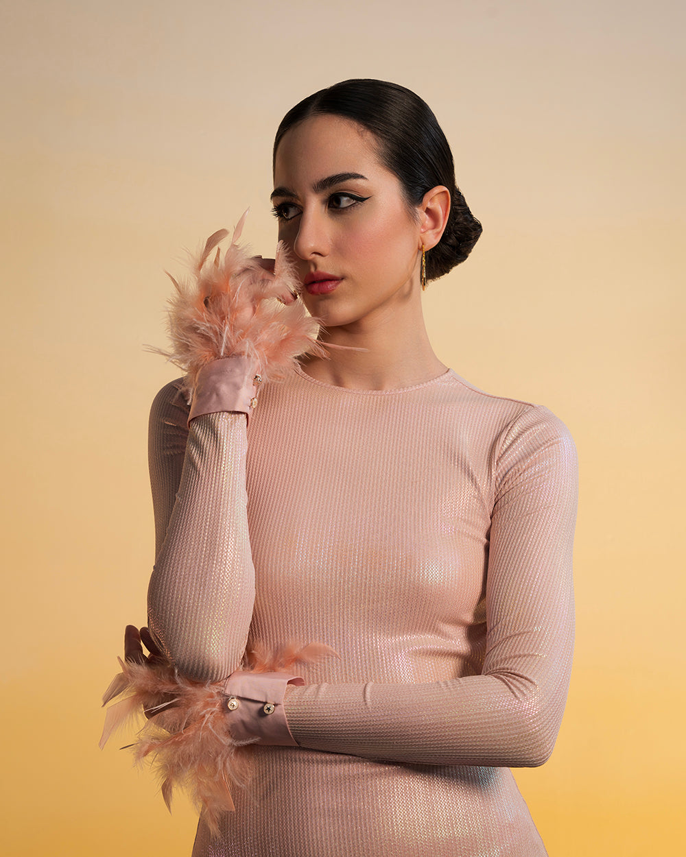 Accessories Rose Gold Fur Hand Cuffs