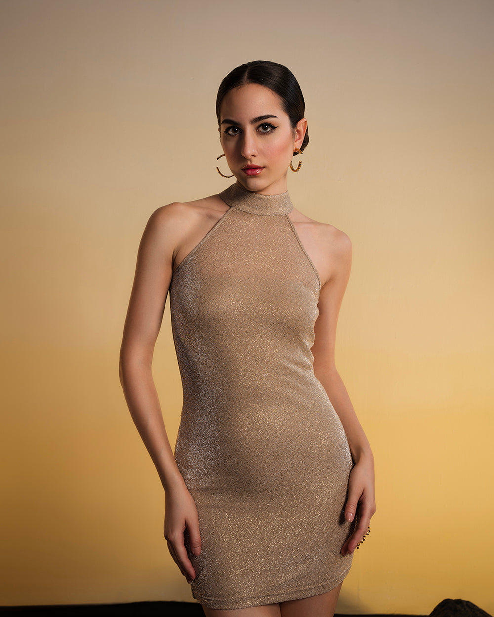 Shimmer Mini Dress With Contouring Tube