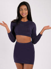 Navy Coordinated Skirt And Top Set