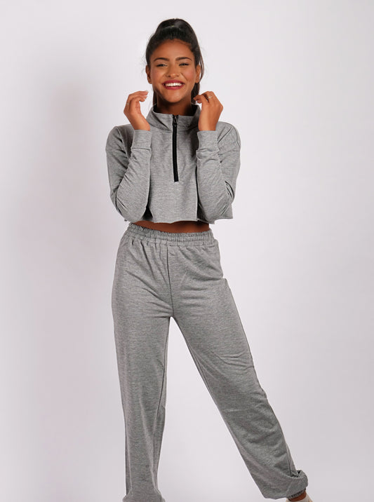 High Waisted Jogger Set - Grey