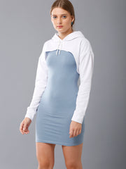 Solid Pullover Hoodie Crop Sweatshirt - White