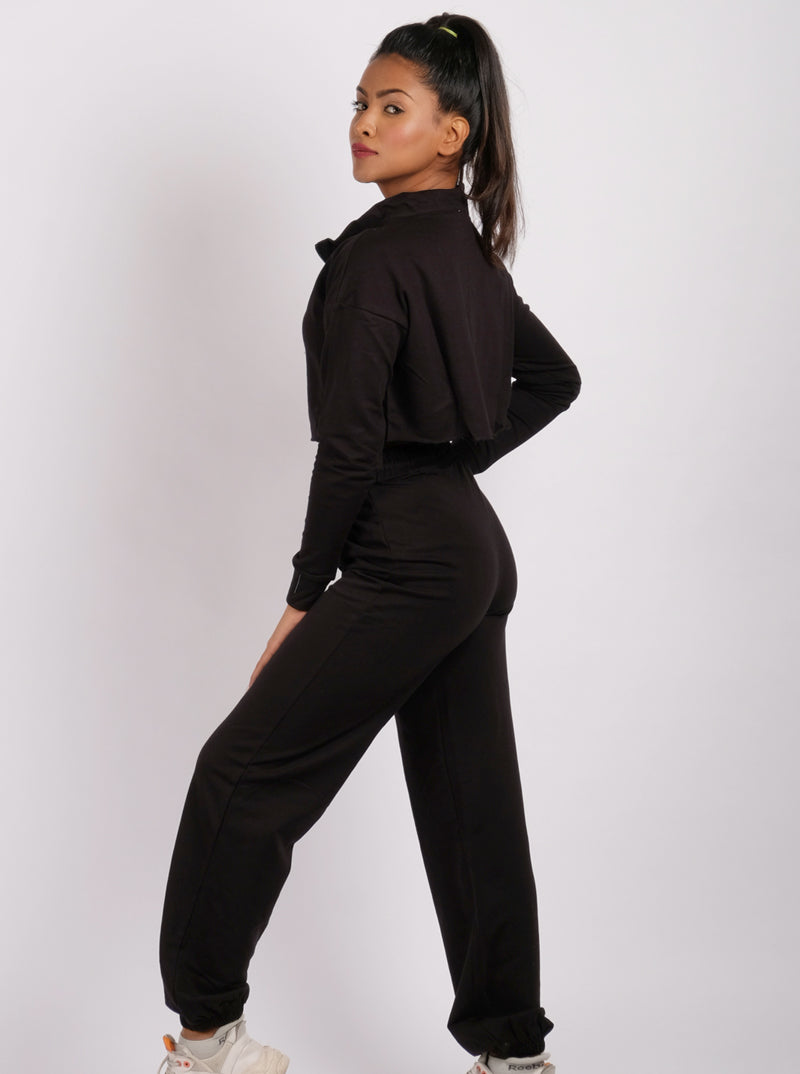 High Waisted Jogger Set -Black