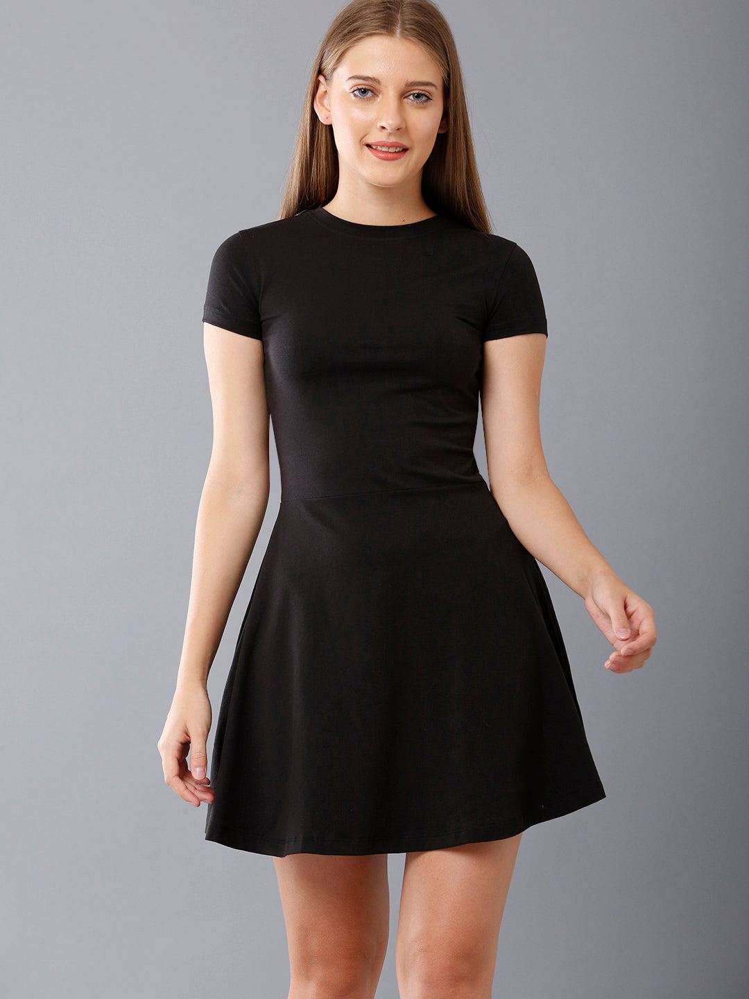 Black skater Jersey Dress