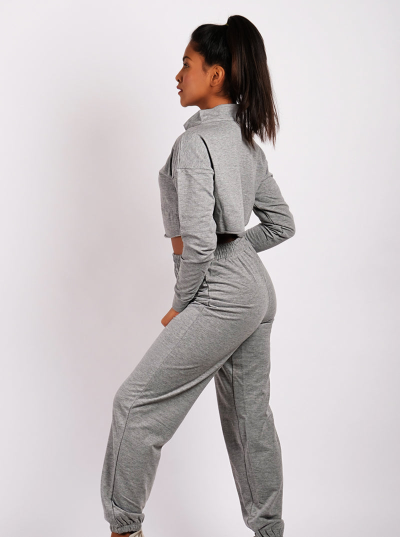 High Waisted Jogger Set - Grey