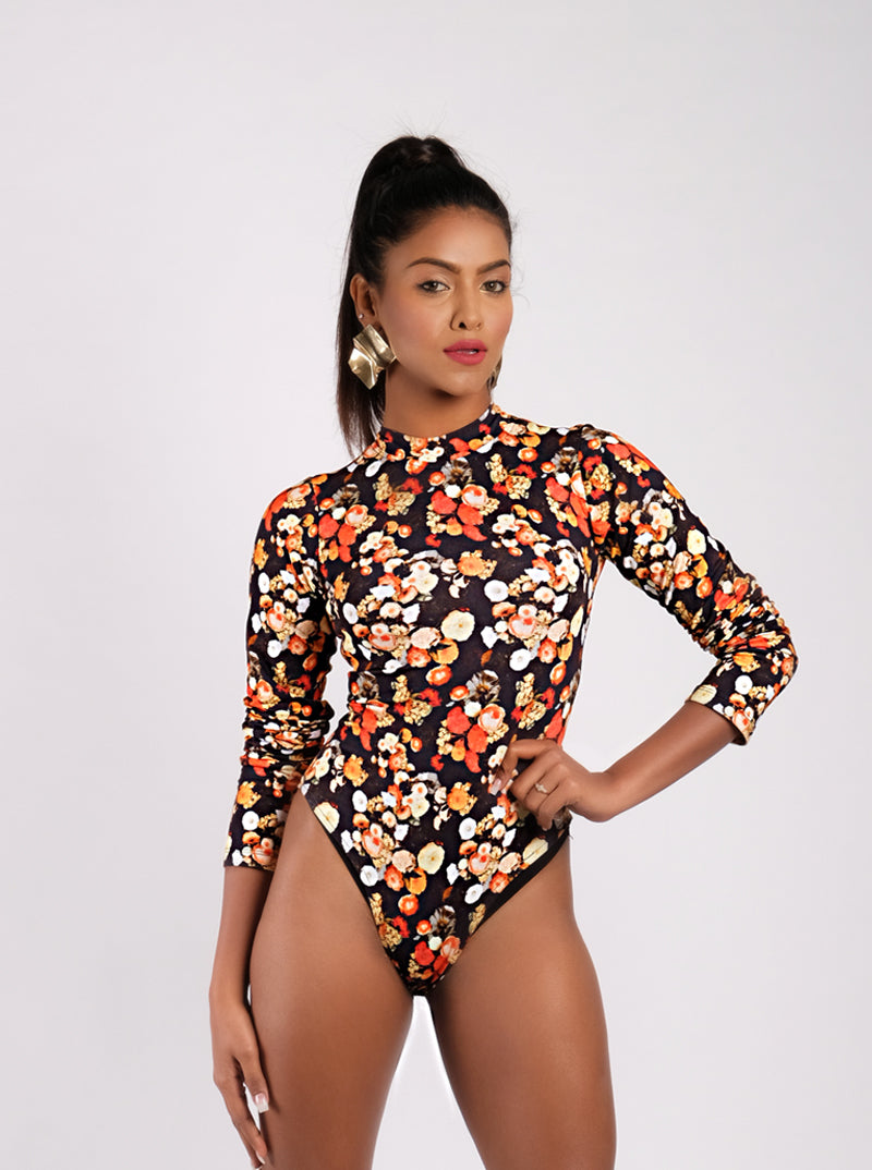 Floral Bloom Printed Jersey Bodysuit