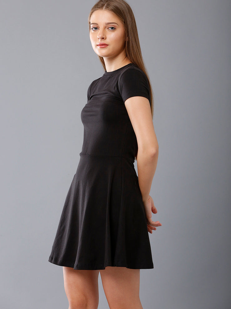 Black skater Jersey Dress