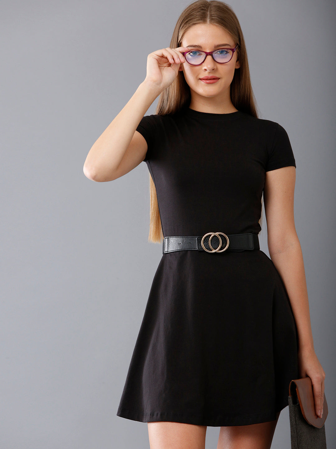 Black skater Jersey Dress