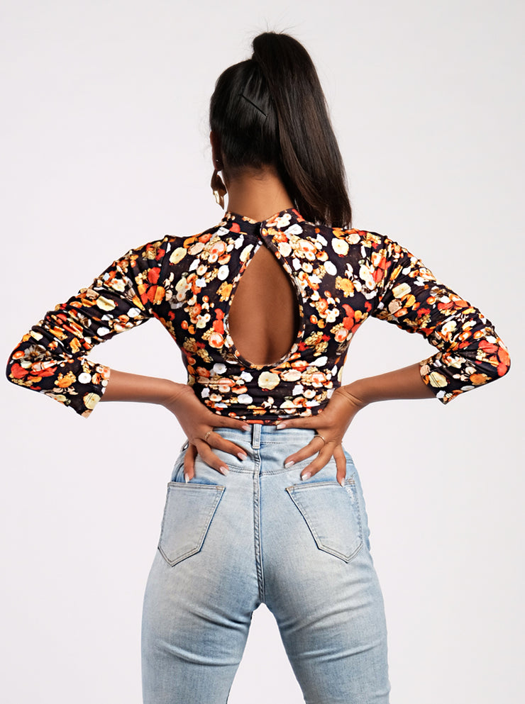Floral Bloom Printed Jersey Bodysuit